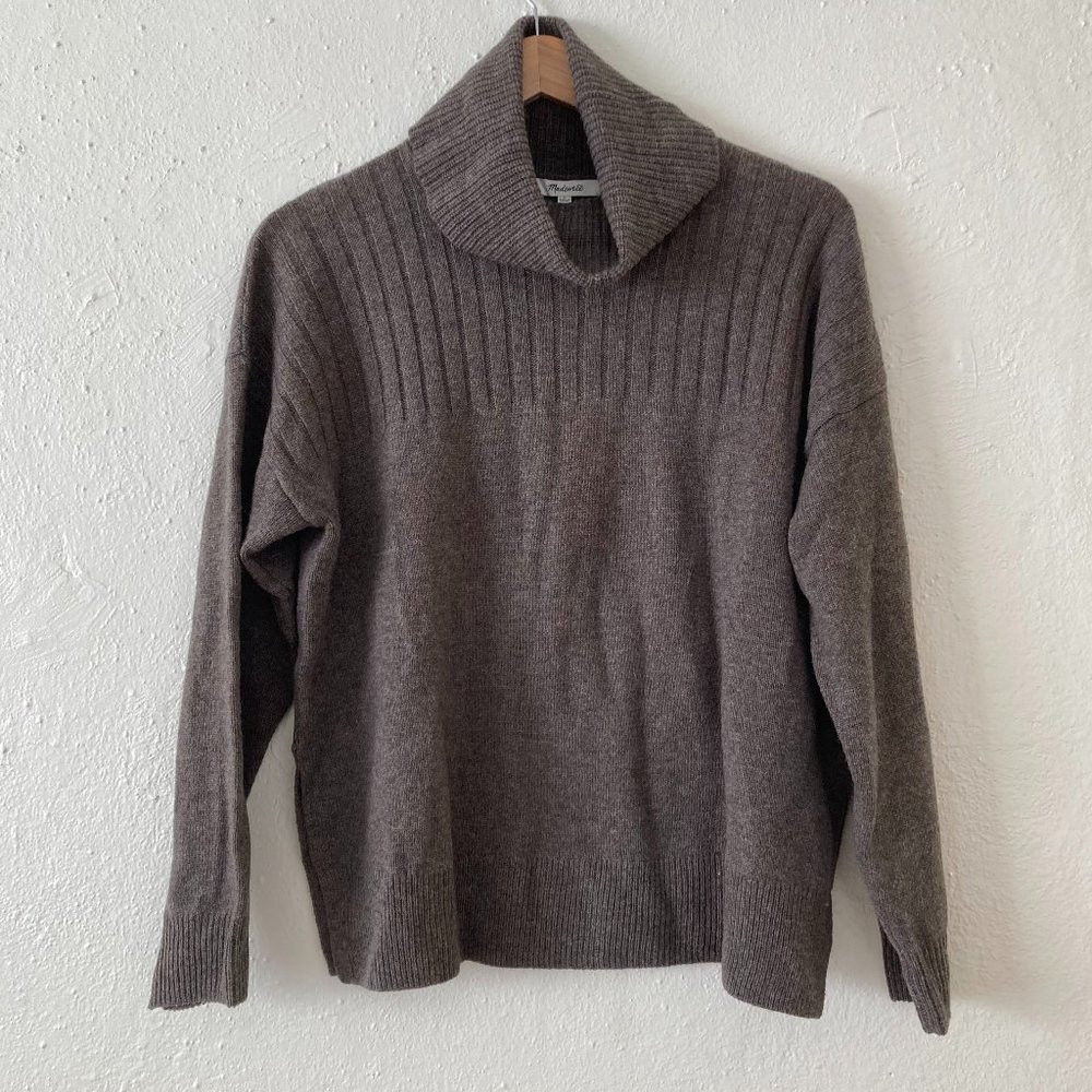 Madewell Hickory Turtleneck Sweater - Brown/Taupe, Size Small